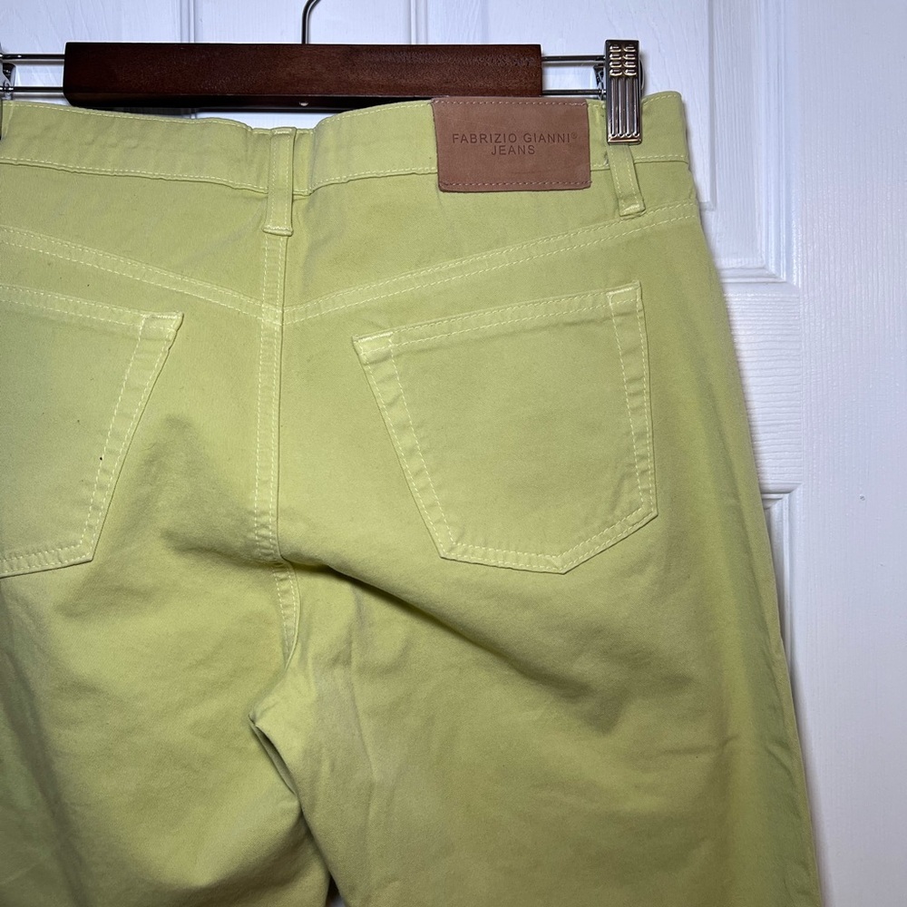 Fabrizio Gianni Lime Green Straight-Leg Pants Size 6 - Picture 5 of 13